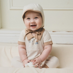 (0-12M) Bộ đồ liền thân ngắn tay cổ Peterpan Kyomi cho bé  - BBC230301 | Quần áo BuBaby chính hãng