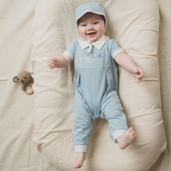 (0-12M) Bộ đồ liền thân ngắn tay cổ Peterpan Kyomi cho bé  - BBC230301 | Quần áo BuBaby chính hãng