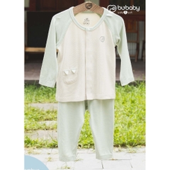 (1M-9M) Bộ dài tay sơ sinh BU cài giữa sợi tre Đan Mạch BBB1102FF Bubaby bé trai – Bubaby bé gái – Quần áo Bubaby