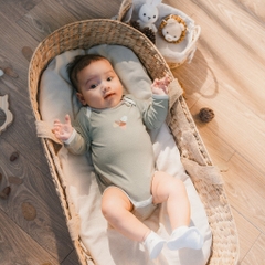 (1M-12M) Bộ đồ liền thân dài tay cổ chồm BSR210500 Siro cho bé sơ sinh -	Bubaby sơ sinh – Quần áo Bubaby