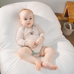 (1M-12M) Bộ đồ liền thân dài tay cổ chồm BSR210500 Siro cho bé sơ sinh -	Bubaby sơ sinh – Quần áo Bubaby