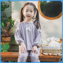 (12M-5Y) Bộ dài tay cổ tròn BCT110406 Cotton Slub Mimo cho bé trai, bé gái - Pure Cotton | Quần áo BU Baby chính hãng