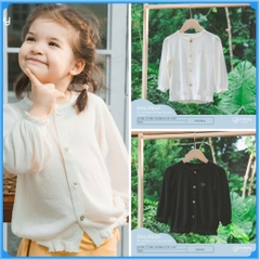 (6M-4Y) Áo cardigan dài tay bèo gấu BuBaby Lennie BWL31BG01 | Quần áo BU Baby chính hãng