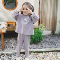 (12M-5Y) Bộ dài tay cổ tròn BCT110406 Cotton Slub Mimo cho bé trai, bé gái - Pure Cotton | Quần áo BU Baby chính hãng