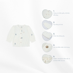 (6M-4Y) Áo cardigan dài tay bèo gấu BuBaby Lennie BWL31BG01 | Quần áo BU Baby chính hãng