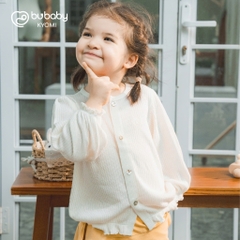 (6M-4Y) Áo cardigan dài tay bèo gấu BuBaby Lennie BWL31BG01 | Quần áo BU Baby chính hãng