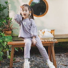 (12M-5Y) Bộ dài tay cổ tròn BCT110406 Cotton Slub Mimo cho bé trai, bé gái - Pure Cotton | Quần áo BU Baby chính hãng