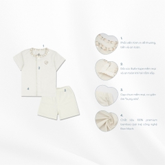 (1-3M-Blue) Bộ ngắn tay cài giữa Iconic co giãn thoải mái thuận tiện cho bé yêu BuBaby BBB1302NS | Quần áo BuBaby