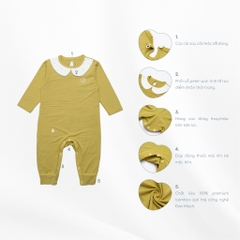 (0-12M) Body dài tay cài sau BBB211000 Glory BuBaby cho bé chất liệu sợi tre - Bambus - Bubaby sơ sinh