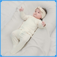 (NB - Blue) Bộ dài tay cài chéo Iconic sợi tre co giãn thoải mái thuận tiện cho bé BuBaby BBB1108NS - Quần áo BuBaby