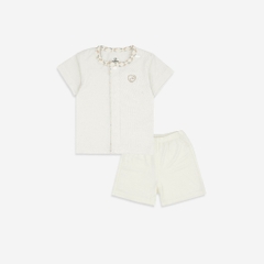 (1-3M-Blue) Bộ ngắn tay cài giữa Iconic co giãn thoải mái thuận tiện cho bé yêu BuBaby BBB1302NS | Quần áo BuBaby