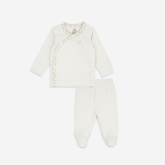 (NB - Blue) Bộ dài tay cài chéo Iconic sợi tre co giãn thoải mái thuận tiện cho bé BuBaby BBB1108NS - Quần áo BuBaby