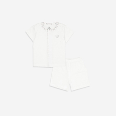 (1-3M-Blue) Bộ ngắn tay cài giữa Iconic co giãn thoải mái thuận tiện cho bé yêu BuBaby BBB1302NS | Quần áo BuBaby