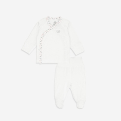 (NB - Blue) Bộ dài tay cài chéo Iconic sợi tre co giãn thoải mái thuận tiện cho bé BuBaby BBB1108NS - Quần áo BuBaby