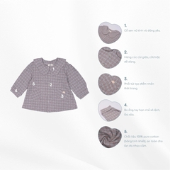 (6M-4Y) Bubaby áo khoác 2 lớp cho bé gái - Bu baby bé gái - Áo khoác mùa đông Bubaby