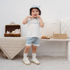 (6M-5Y) Bộ quần áo ngắn tay cổ tròn Muda Bubaby cho bé trai, Bu baby bé gái - Kyomi BBC1304MD