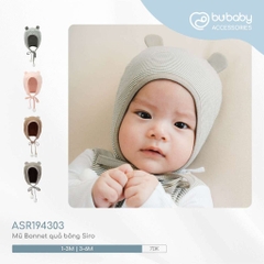 Mũ buộc dây tai thỏ Siro sơ sinh cho bé gái mềm mại, dễ thương - BU Siro ASR194321 | Phụ kiện BuBaby chính hãng