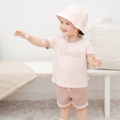 (6M-5Y) Bộ quần áo ngắn tay cổ tròn Muda Bubaby cho bé trai, Bu baby bé gái - Kyomi BBC1304MD