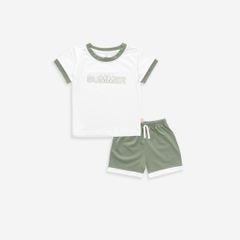 (6M-5Y) Bộ quần áo ngắn tay cổ tròn Muda Bubaby cho bé trai, Bu baby bé gái - Kyomi BBC1304MD