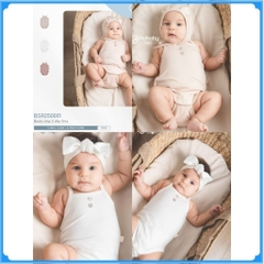 (1M-12M) Bộ đồ liên thân 2 dây sơ sinh BSR250001 - Bu baby sơ sinh -Quần áo BU Baby  Siro