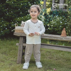(1Y-5Y) Bộ dài tay cổ trụ BBB110303 Bambus Gami - Bu baby bé gái - Bu baby bé trai - Quần áo BU Baby
