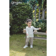 (1Y-5Y) Bộ dài tay cổ trụ BBB110303 Bambus Gami - Bu baby bé gái - Bu baby bé trai - Quần áo BU Baby