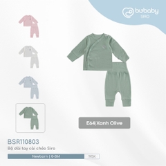 (0-3M)  Bộ dài tay cài chéo BSR110803 Siro cho bé sơ sinh - BU Baby sơ sinh - Quần áo Bu baby
