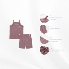 (6M-5Y) Bộ áo 2 dây, quần đùi bé gái BSR153100 BU Baby bé gái - Siro  Quần áo BU chính hãng