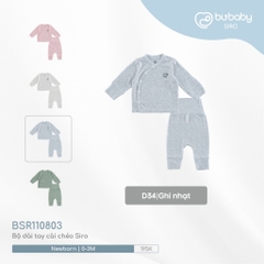 (0-3M)  Bộ dài tay cài chéo BSR110803 Siro cho bé sơ sinh - BU Baby sơ sinh - Quần áo Bu baby