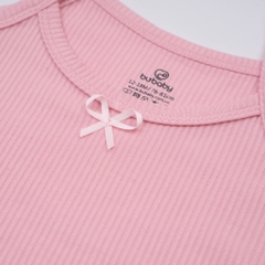 (1Y-4Y) BU Baby - Bộ Quần Áo Hè cho bé gái, Bộ 2 Dây bé gái vải Sợi Gỗ Sồi Molist, Bộ Cộc BU Chính Hãng BMD153102