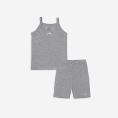 (1Y-4Y) BU Baby - Bộ Quần Áo Hè cho bé gái, Bộ 2 Dây bé gái vải Sợi Gỗ Sồi Molist, Bộ Cộc BU Chính Hãng BMD153102