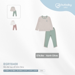 (6M-5Y) Bộ dài tay cổ tròn Siro - BSR110400 - Bubaby bé trai - Bu baby bé gái