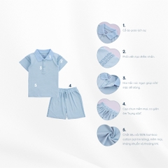(3Y-5Y)Bộ quần áo ngắn tay cổ Polo Ponie cho bé trai, bé gái - Ponie BPN130300 | Bu baby bé trai - Bu baby bé gái