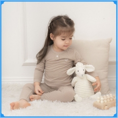 (6M-3Y-Xanh bạc hà) Bộ quần áo dài tay cổ trụ BuBaby cho bé chất liệu sợi gỗ sồi - Molist BMD110300 BPN110301