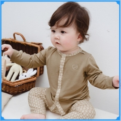 (0-9M) Bộ dài tay cài giữa BBB1102IN Bambus Iconic 2 cho bé sơ sinh  | Quần áo BuBaby sơ sinh