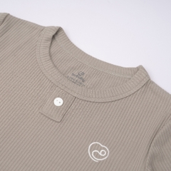 (6M-3Y-Xanh bạc hà) Bộ quần áo dài tay cổ trụ BuBaby cho bé chất liệu sợi gỗ sồi - Molist BMD110300 BPN110301