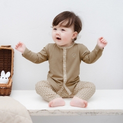 (0-9M) Bộ dài tay cài giữa BBB1102IN Bambus Iconic 2 cho bé sơ sinh  | Quần áo BuBaby sơ sinh
