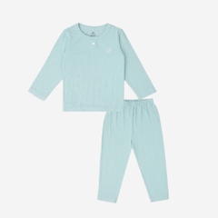 (6M-3Y-Xanh bạc hà) Bộ quần áo dài tay cổ trụ BuBaby cho bé chất liệu sợi gỗ sồi - Molist BMD110300 BPN110301