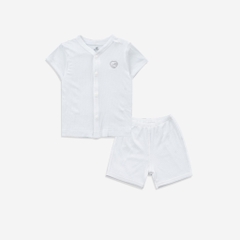 Bộ ngắn tay cài giữa cho bé sơ sinh từ 1 đến 12 tháng chất vải thoải mái, co giãn  - Siro BSR130201 | Quần áo BuBaby ch