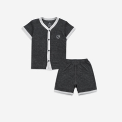 Bộ ngắn tay cài giữa cho bé sơ sinh từ 1 đến 12 tháng chất vải thoải mái, co giãn  - Siro BSR130201 | Quần áo BuBaby ch