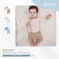 (0-3M) BU Baby sơ sinh - BBB1108PP Bộ dài tay cài chéo cổ Peter Pan Gami cho bé sơ sinh