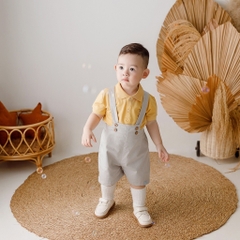 (1Y-5Y) Quần yếm đùi kaki cap chun cho bé - Quần áo BuBaby Kaki BCT433202