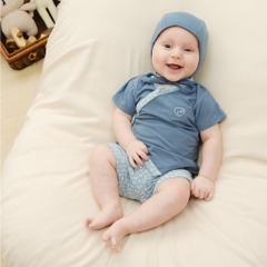 (0-12M) Bộ ngắn tay cài chéo Bambus Iconic cho bé sơ sinh - Bambus BBB1308IN | Quần áo BuBaby chính hãng
