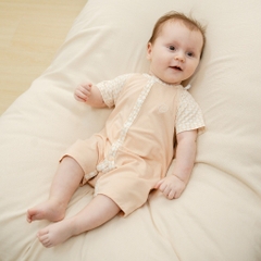 (1-3M-Hồng) Body ngắn tay cài giữa Bambus Iconic cho bé Bu baby sơ sinh - Bambus BBB2302IN