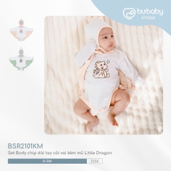 Bodychip dài tay cài vai kèm mũ Little Dragon NEW  Bubaby - BSR2101KM