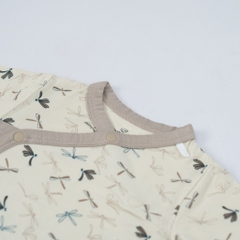 (NB-3M) Bộ đồ liền thân dài tay cài chéo Dona BBB2108DN cho bé sơ sinh  - Bambus | Quần áo BU Baby