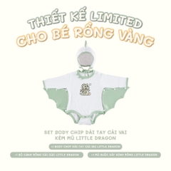 Bodychip dài tay cài vai kèm mũ Little Dragon NEW  Bubaby - BSR2101KM