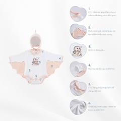 Bodychip dài tay cài vai kèm mũ Little Dragon NEW  Bubaby - BSR2101KM