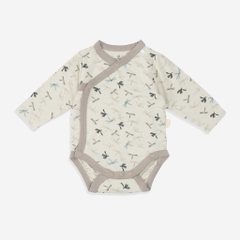 (NB-3M) Bộ đồ liền thân dài tay cài chéo Dona BBB2108DN cho bé sơ sinh  - Bambus | Quần áo BU Baby