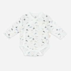 (NB-3M) Bộ đồ liền thân dài tay cài chéo Dona BBB2108DN cho bé sơ sinh  - Bambus | Quần áo BU Baby